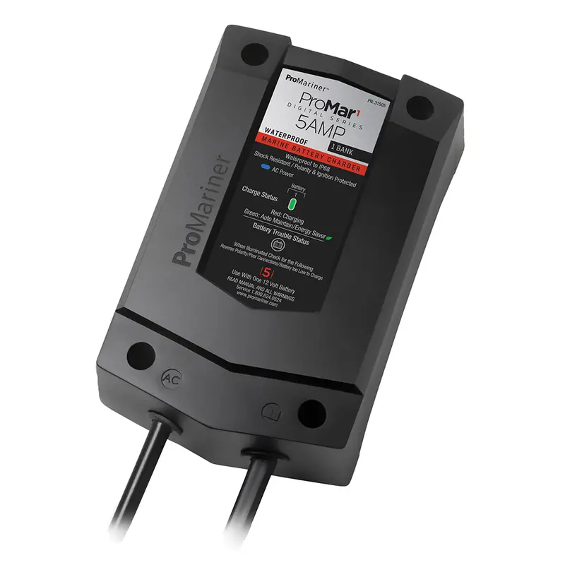 Promariner Promar1 Ds Digital 5-Amp Single-Bank Marine Battery Charger (Model 31505) 1