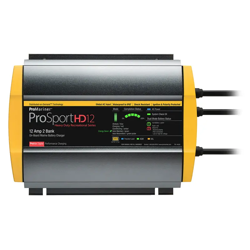 Promariner Prosporthd 12 Gen 4 – 12A, 2-Bank Marine Battery Charger (Global Voltage, Model 44026) 1