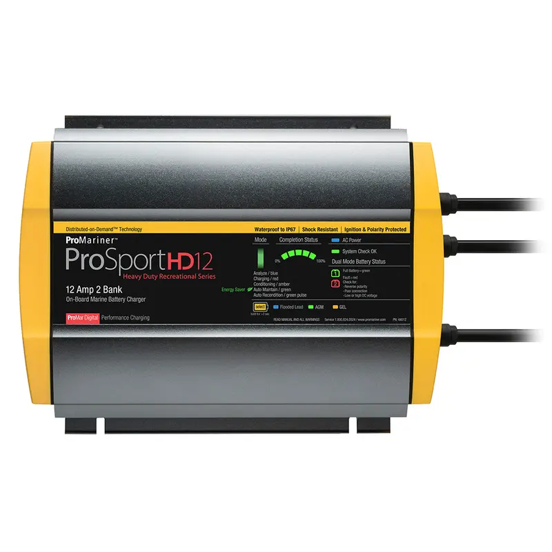 Promariner Prosporthd 12 Gen 4 – 12A, 2-Bank Marine Battery Charger (Model 44012) 1