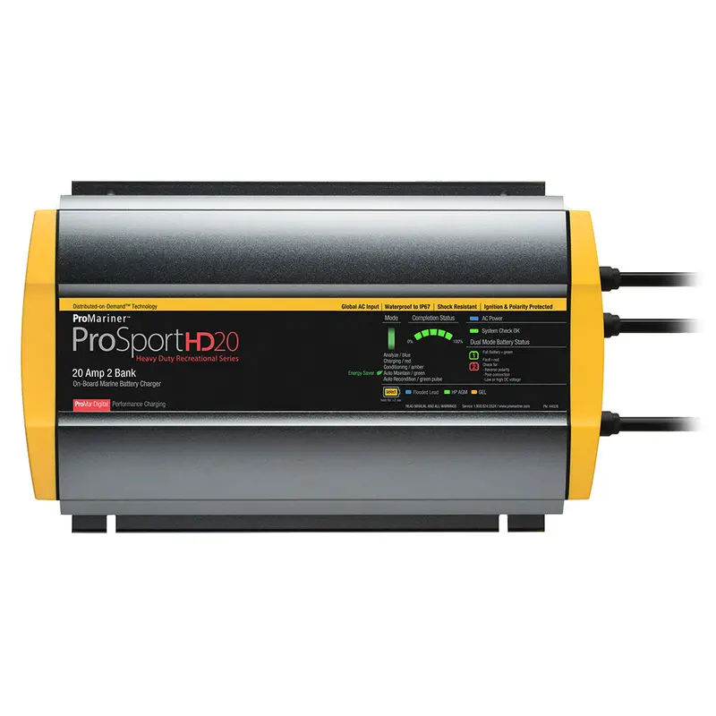 Promariner Prosporthd 20 Gen 4 – 20A, 2-Bank Marine Battery Charger (Global Voltage, Model 44028) 1