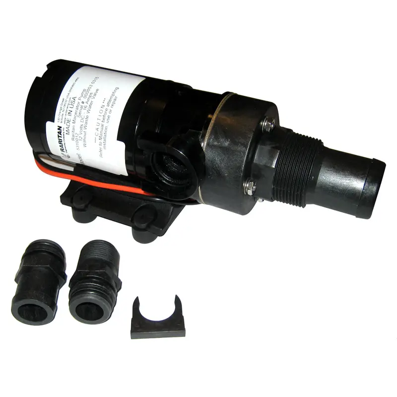 Raritan 12V Macerator Pump With Barb Fitting Adapter 1
