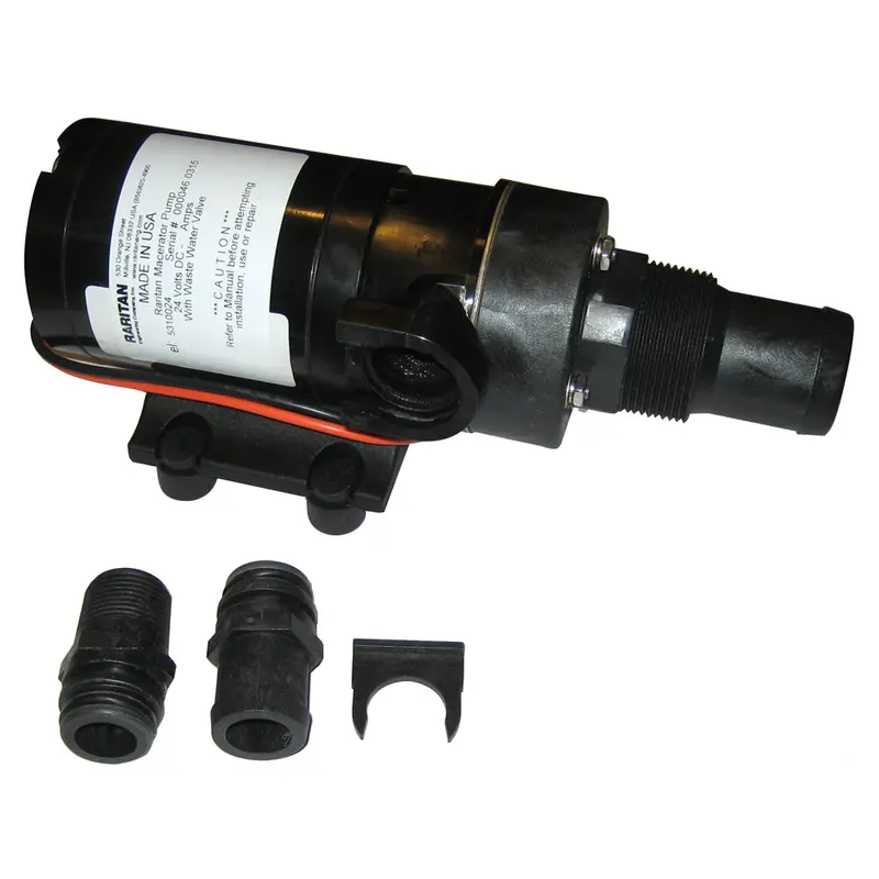 Raritan 24V Macerator Pump With Barb Fitting Adapter 1