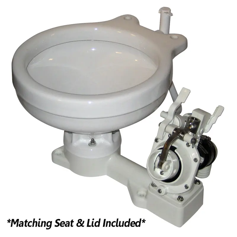 Raritan Fresh Head Manual Marine Toilet – Freshwater Flush, Compact Marine Size, Right-Hand Operation 1