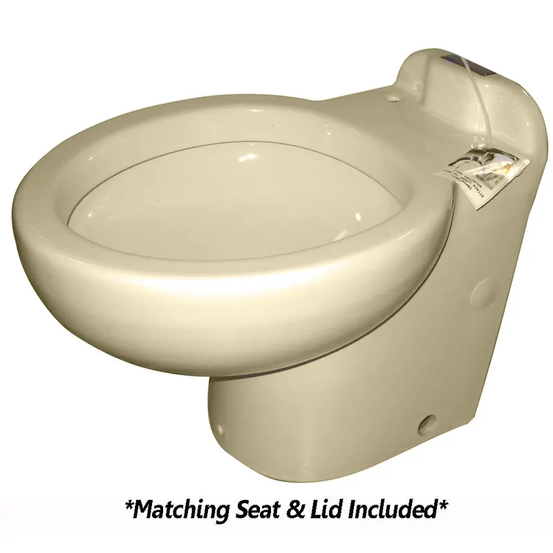 Raritan Marine Elegance Toilet – Bone Finish – 12V Remote Intake Pump + Push-Button Control – Model 220Ahr01202 1