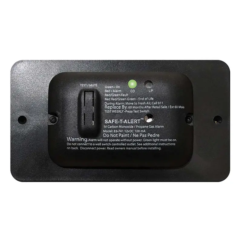 Safe-T-Alert 85-Series Co & Propane Detector – 12V Dc, Black Housing [85-741-Bl] 1