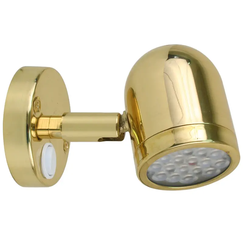 Scandvik Decorative Brass-Finish Led Reading Light – 10–30V Dc Compatible [19052P] 1