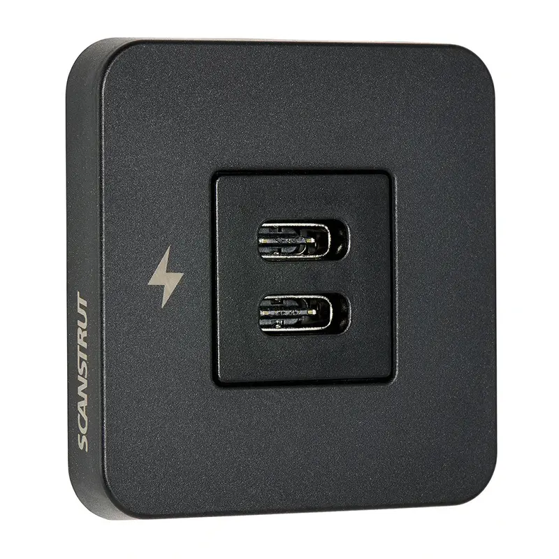 Scanstrut Tile Usb-C Interior Charging Socket – 12/24V, Matte Black Bezel [Sc-Tile-20] 1