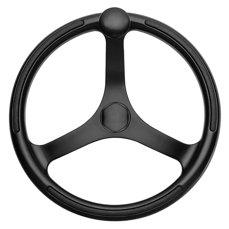 Schmitt Marine Primus 13.5-Inch Black Steering Wheel With Tapered 3/4" Shaft And Textured Grip [742132Bfgk] 1