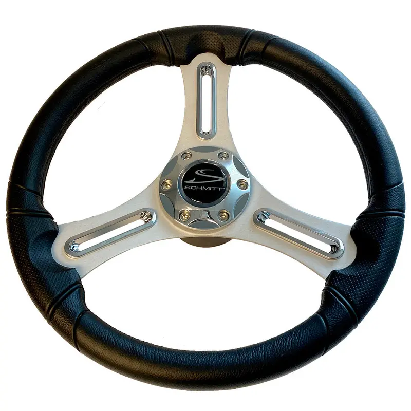 Schmitt Marine Torcello 14" Polyurethane Wheel – 03 Series, Brushed Spokes, Chrome Trim Cap 1
