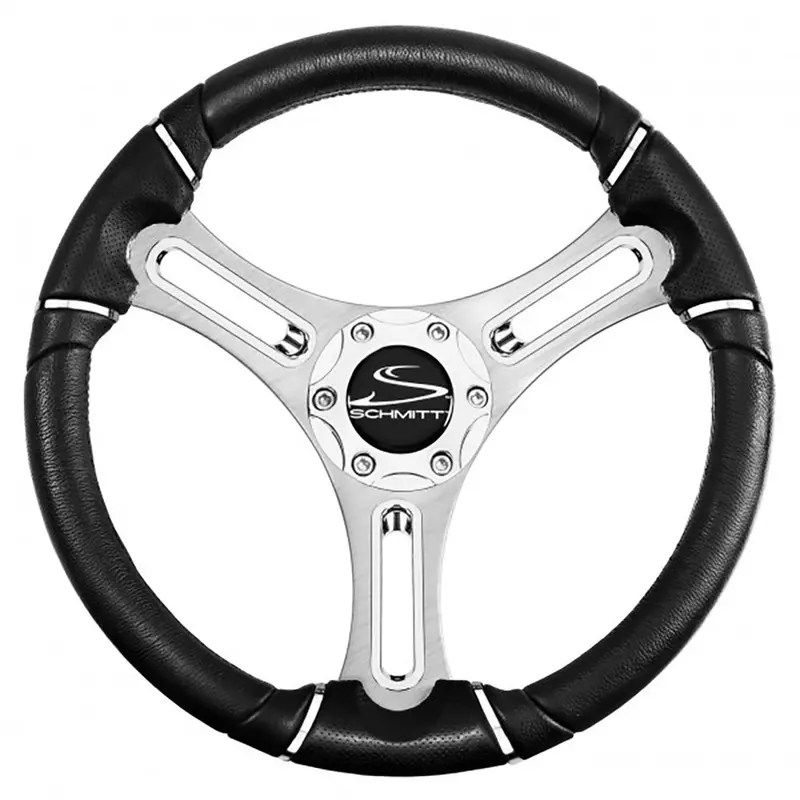 Schmitt Marine Torcello 14" Polyurethane Wheel – 04 Series, Brushed Spokes, Chrome Trim Cap 1