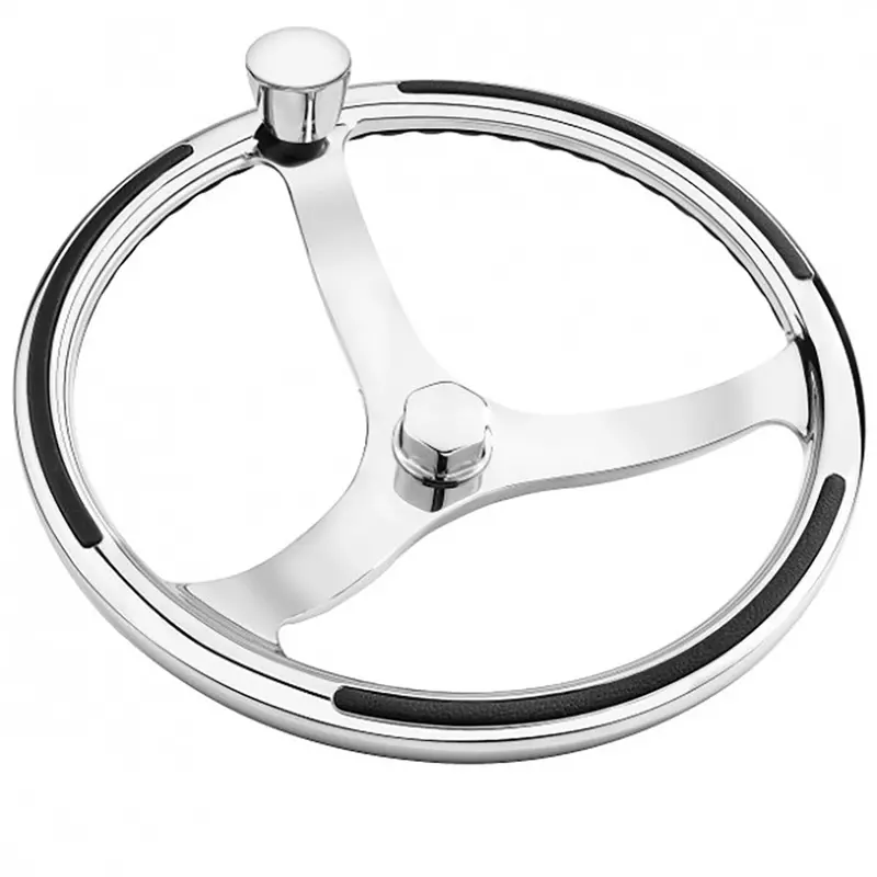 Schmitt Primus 15.5" Stainless Steel Steering Wheel – Marine-Grade Polished Finish 1