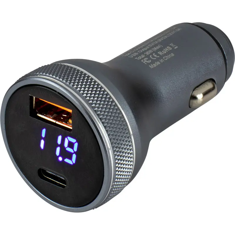 Sea-Dog 426514-1 Round Usb/Usb-C Power Plug With Built-In Voltmeter 1