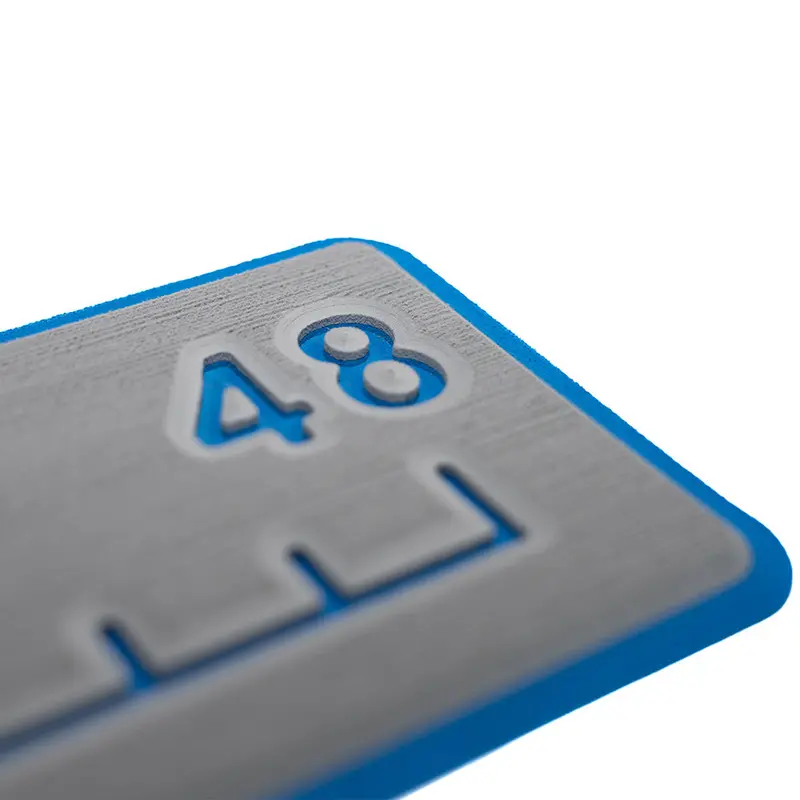 Seadek 48" Routed Ruler Non-Slip Pad – 6Mm Brushed Texture, Storm Grey & Bimini Blue 1