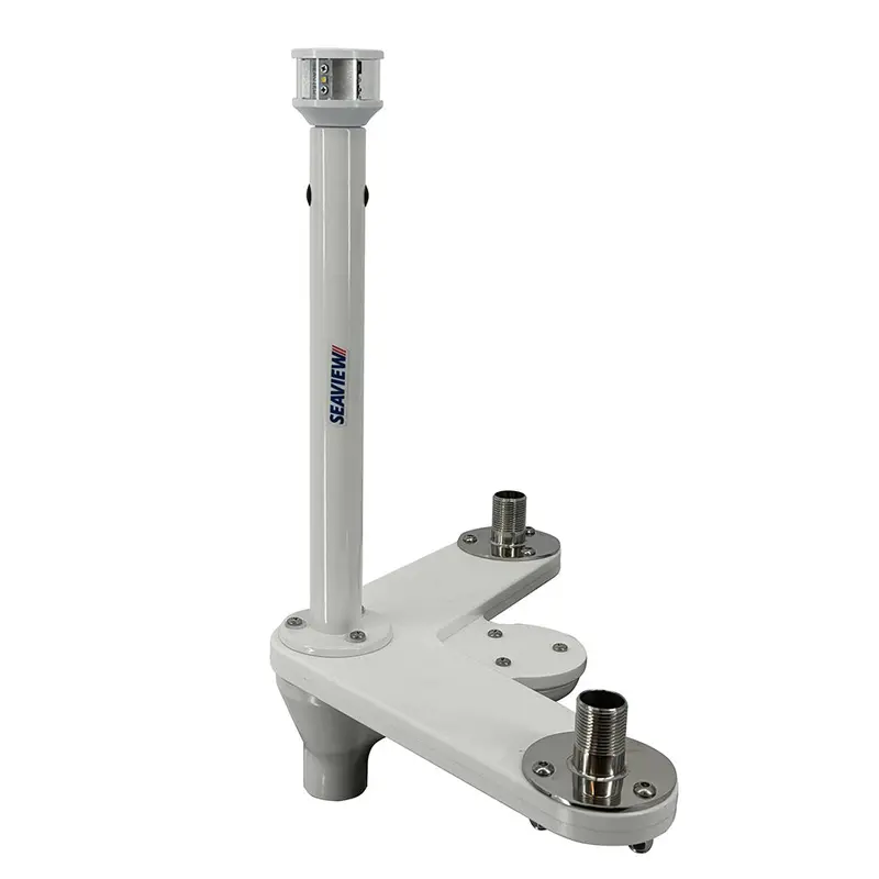 Seaview Triple-Mount Adapter With C5-Certified Led Light – 12" Post, 1"-14 Threaded Bases For Gps Units [Pmu2Aled12C5] 1