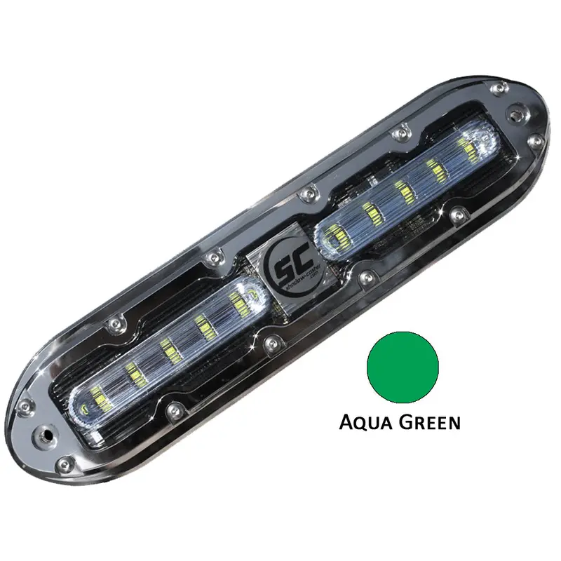 Shadow-Caster Scm-10 Underwater Led Light – 20-Foot Cable, 316 Stainless Steel Housing, Aqua Green [Scm-10-Ag-20] 1