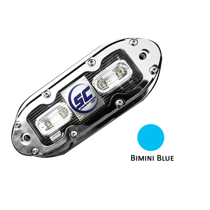 Shadow-Caster Scm-4 Submersible Led Light – 20-Foot Cable, 316 Stainless Steel Housing, Bimini Blue [Scm-4-Bb-20] 1