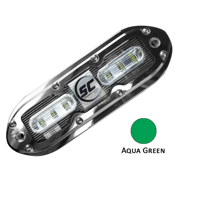Shadow-Caster Scm-6 Underwater Led Light – 20-Foot Cable, 316 Stainless Steel Housing, Aqua Green [Scm-6-Ag-20] 1