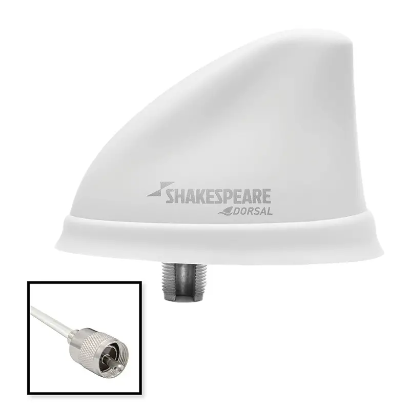 Shakespeare 5912-Ds-Vhf-W Low-Profile Dorsal Vhf Antenna – White, 26' Rg-58 Cable, Pl-259 Connector 1