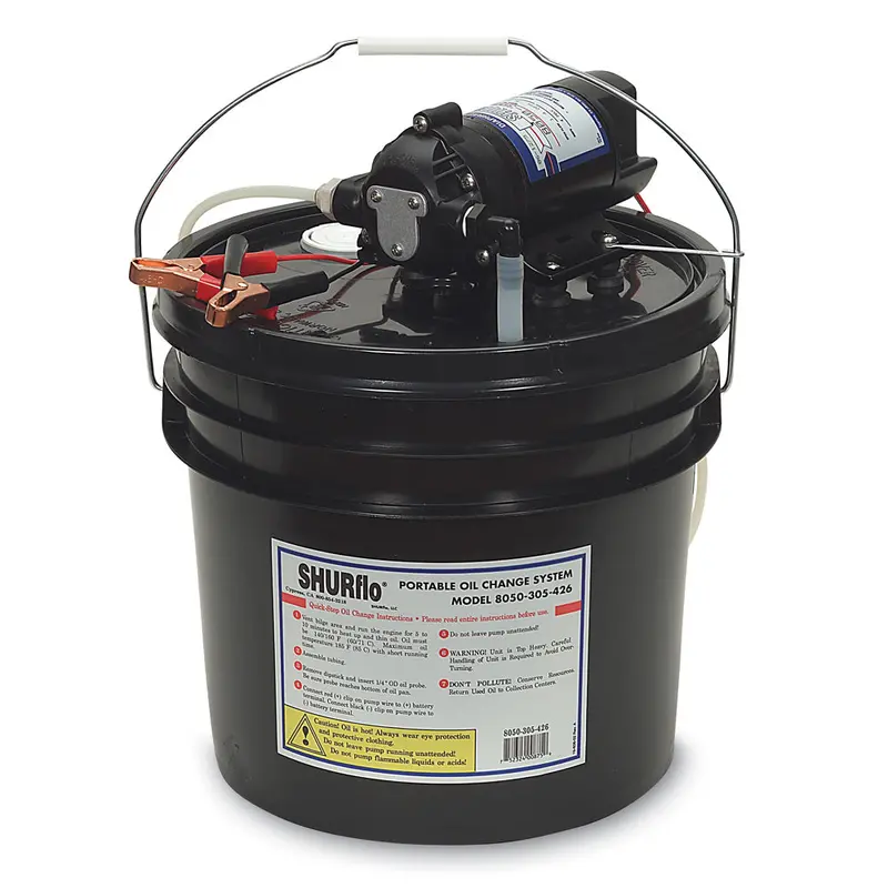 Shurflo Pentair 12V Oil Change Transfer Pump With 3.5-Gallon Bucket Kit (8050-305-426) 1