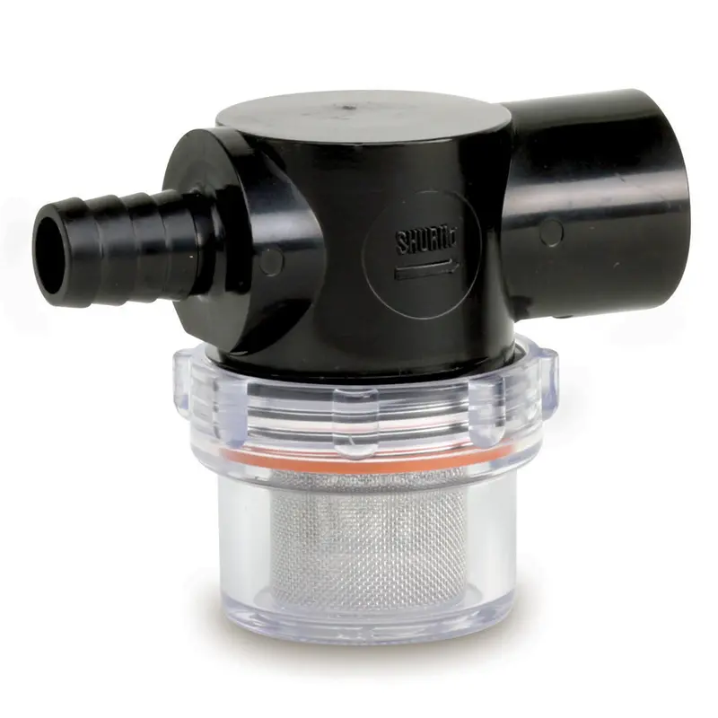 Shurflo Pentair Twist-On 1/2" Barb Water Strainer With See-Through Bowl (255-323) 1