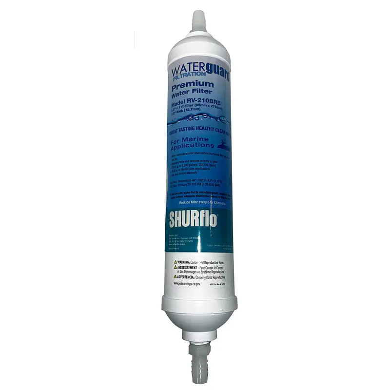 Shurflo Rv-210Brb-A Inline Water Filter With 1/4" Barb Connections 1
