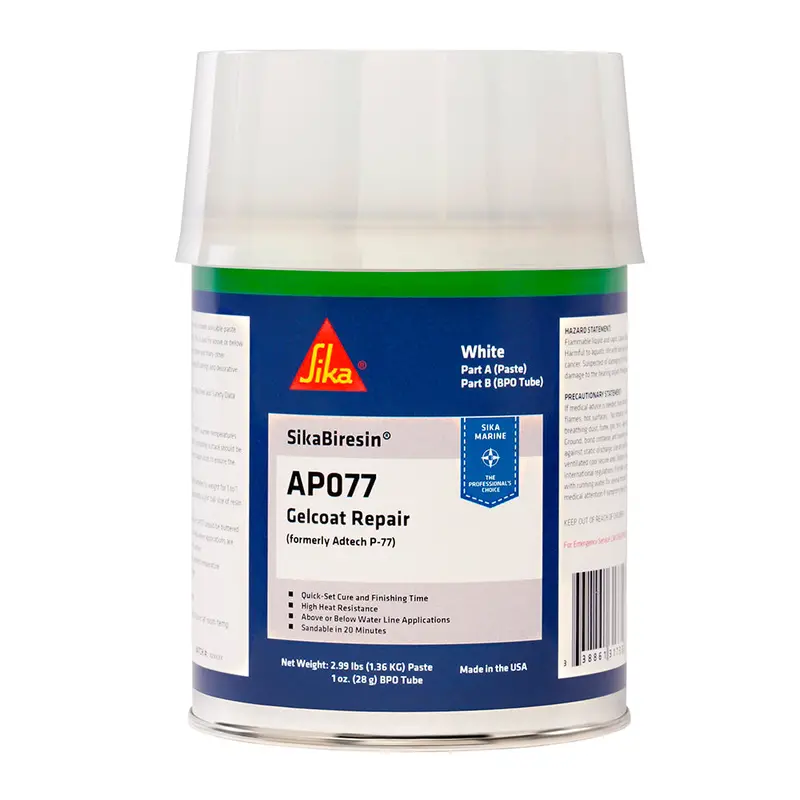 Sikabiresin Ap077 Epoxy Resin With Bpo Cream Hardener – White, Quart Size 1