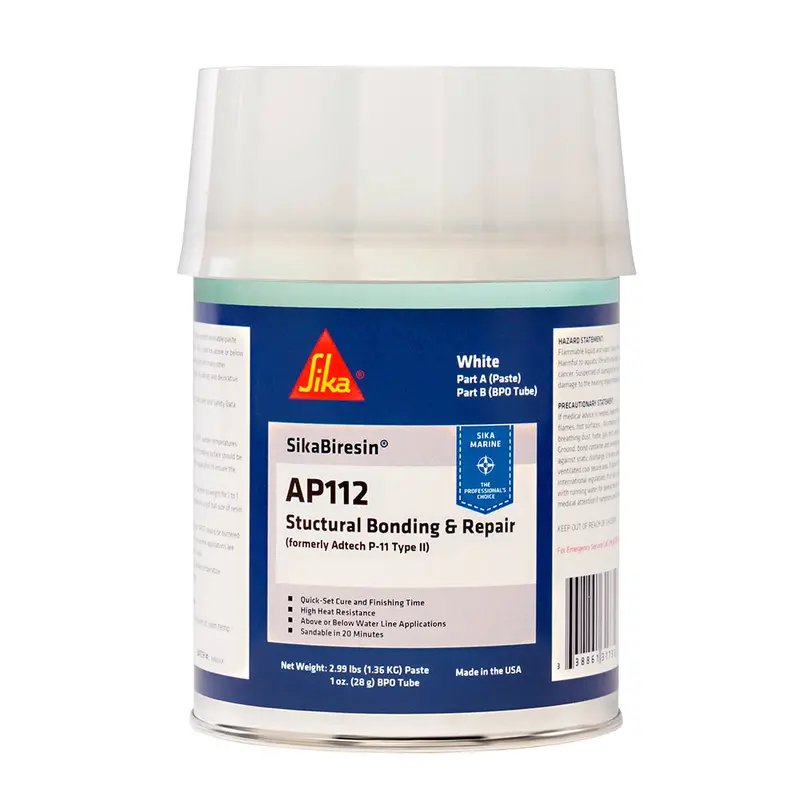 Sikabiresin Ap112 Epoxy Resin With Bpo Cream Hardener – White, Quart Size 1