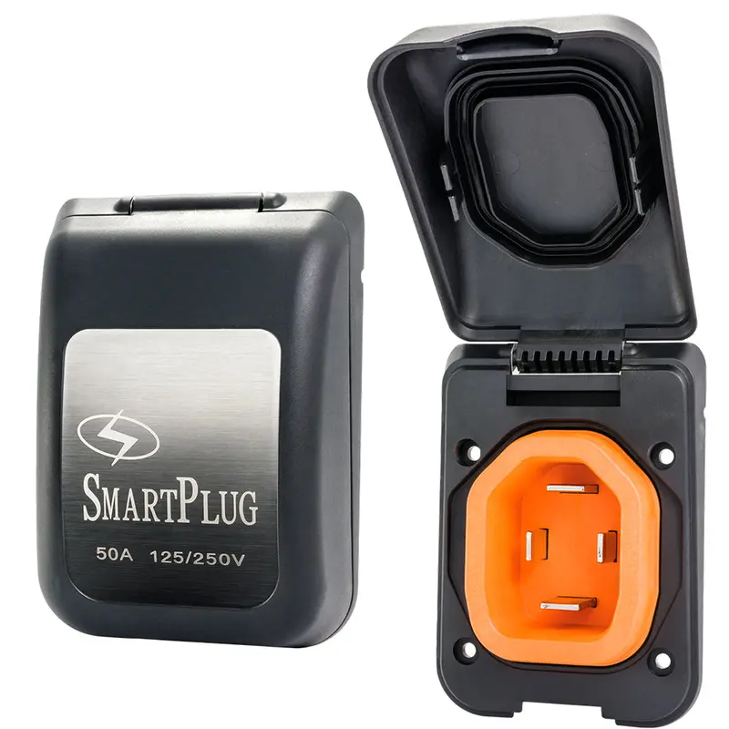 Smartplug Bm50Pb – 50A Black Non-Metallic Male Inlet Cover 1