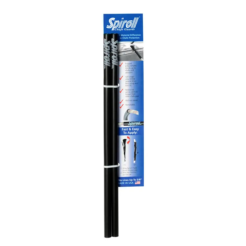 Spiroll Black Chafe Guard – Slim Design For Ropes Up To 5/8 Inch – Pack Of Two (Model Spl-16-B-Cg) 1