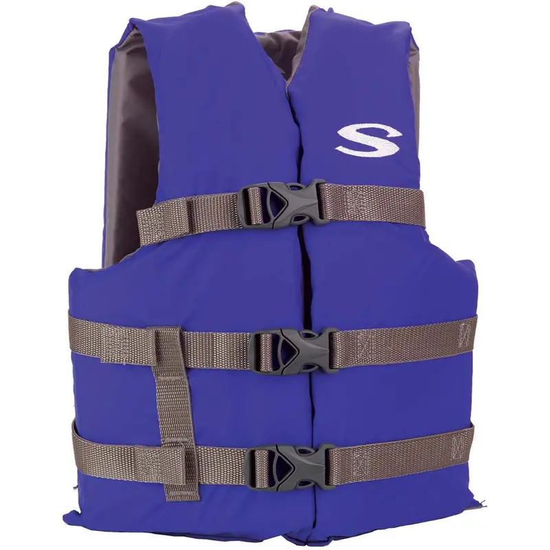 Stearns 2159360 Youth Life Vest – Classic Fit, Approved For 50–90 Lbs, Blue And Grey Colorway 1