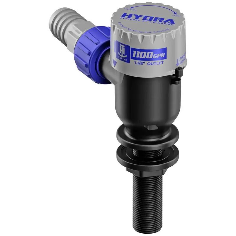 T-H Marine Hydra Livewell Pump – 1100 Gph, 12V Dc, Long Nozzle 1