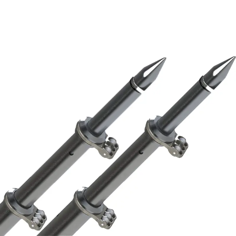 Taco 18-Foot Deluxe Outrigger Poles With Roller Guides – Silver And Black Anodized Aluminum Set 1