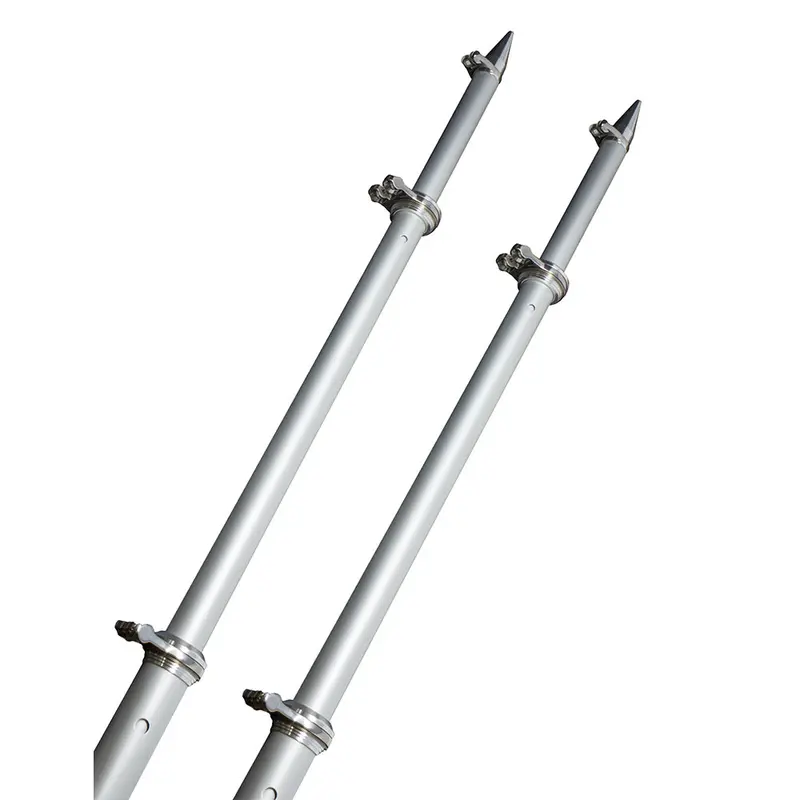 Taco Ot-0318Hd Deluxe 18-Foot Outrigger Pole Set With Rollers – Silver Finish 1