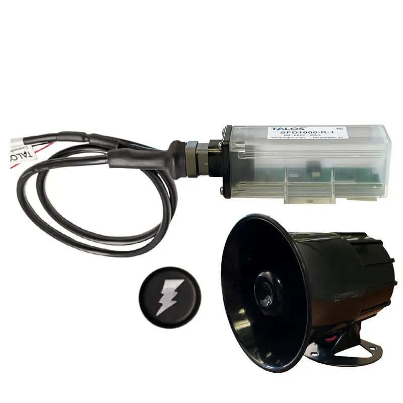Talos Sfd1000Hb-W1 Lightning Detector – Remote Housing, 20' Cable, External Horn & Black Round Indicator 1