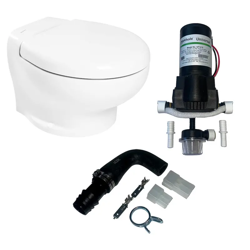 Thetford Nano Eco Compact Raw Water Toilet Kit – 12V Dc With Built-In Inlet Pump [T-Nan012Pw/Tsft/Na-Rwkit] 1
