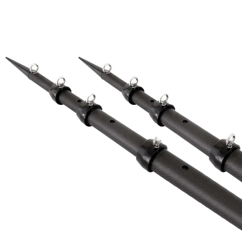 Tigress 15-Foot Xd 3K Carbon Fiber Telescoping Outrigger Poles – All-Matte Black, Pair 1