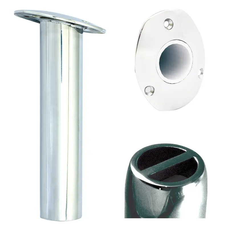 Tigress 9-Inch Oval-Head Stainless Steel Gunwale-Mount Rod Holder – 15-Degree Angle – Model 88529 1