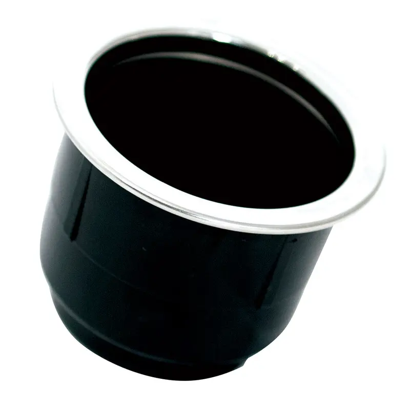 Tigress Black Plastic Cup Holder Insert With Stainless Steel Rim [Pche-Bp] 1