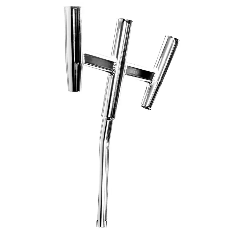 Tigress Triple Aluminum Kite Rod Holder – Bent-Butt, Polished Finish – Model 88158 1