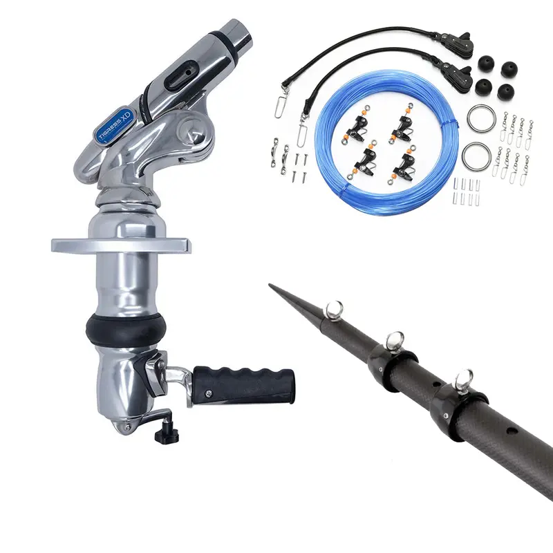 Tigress Xd Crank Top Mount 18' Outrigger System – Carbon Fiber Black/Black Pro Double Rigging Kit 1