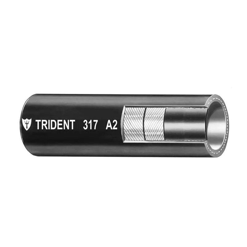 Trident 317-0586-Ft 5/8" Type A2 Fuel Vent Hose – Black Marine Ventilation Tubing 1
