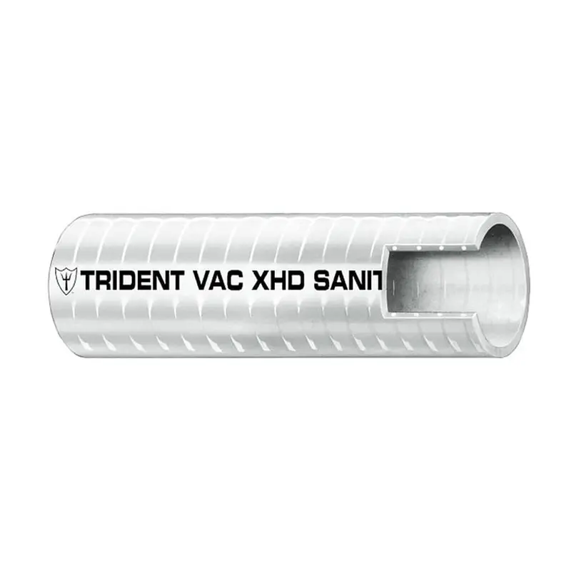 Trident Marine 1-1/2" Vac Xhd Sanitation Hose – Hard Pvc Helix, White, 50' Boxed 1