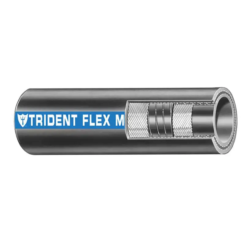 Trident Marine 100-1146 1-1/4" Flexible Wet Exhaust Hose – 50-Foot Black Coil 1