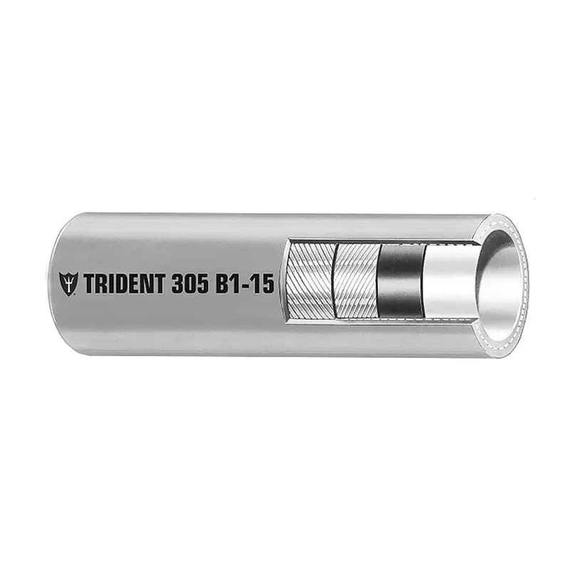 Trident Marine 3/8" Epa-Compliant B1-15 Barrier Fuel Line Hose For Outboards – Gray, 50' Boxed 1