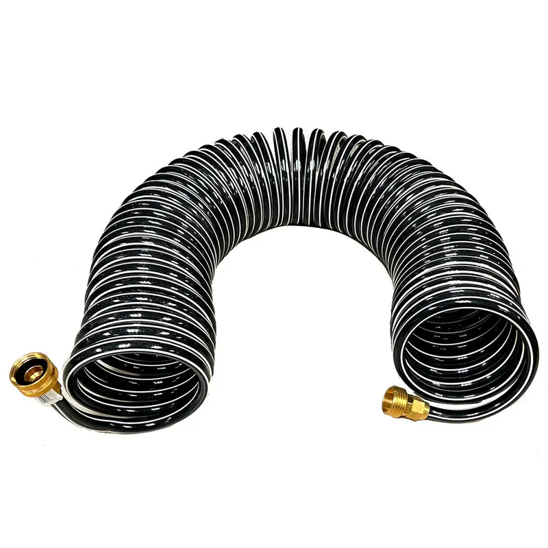 Trident Marine Coiled Washdown Hose With Brass Fittings – 25-Foot Length 1