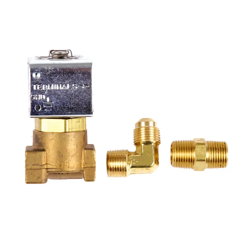 Trident Marine Low-Pressure Brass Solenoid Shut-Off Valve – 1/4" Ports + Fittings 1