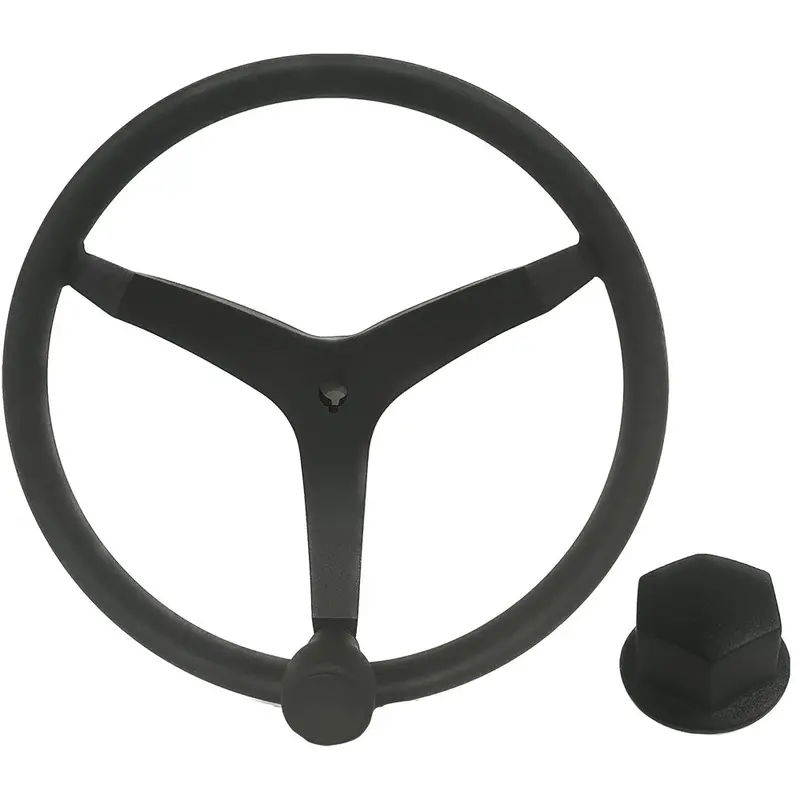 Uflex V46 13.5" Stainless Steel Steering Wheel With Speed Knob & Black Nut [V46B Kit] 1