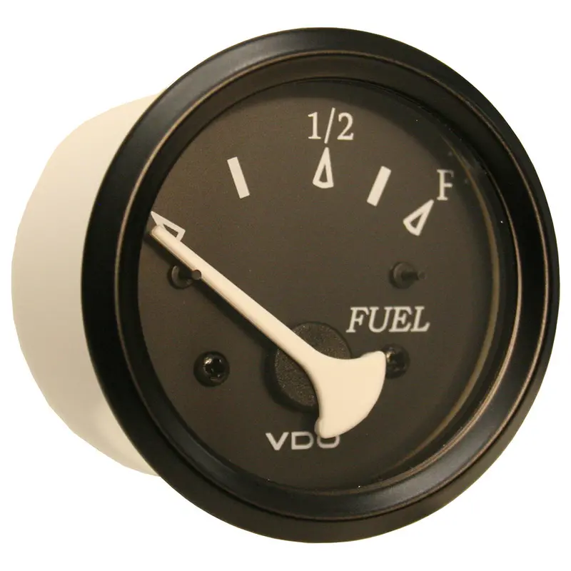 Vdo 52Mm Marine Fuel Level Gauge – Cockpit-Style, Black Dial & Bezel [301-11802] 1