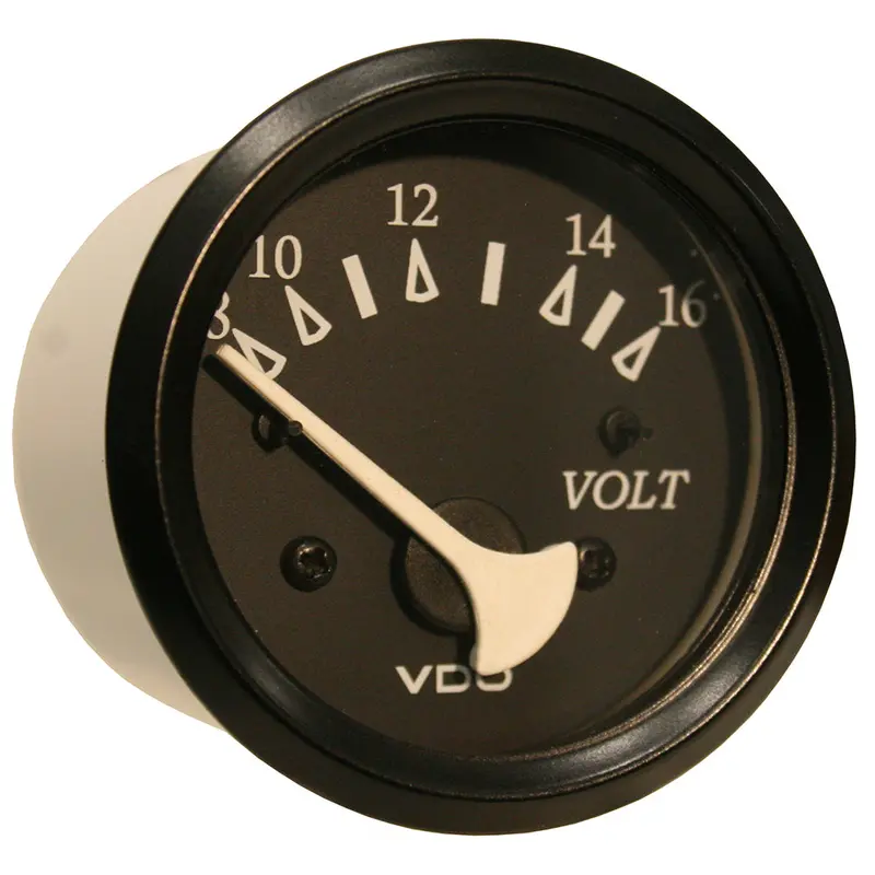 Vdo 52Mm Marine Voltmeter – Cockpit-Style, Black Dial & Bezel [332-11805] 1