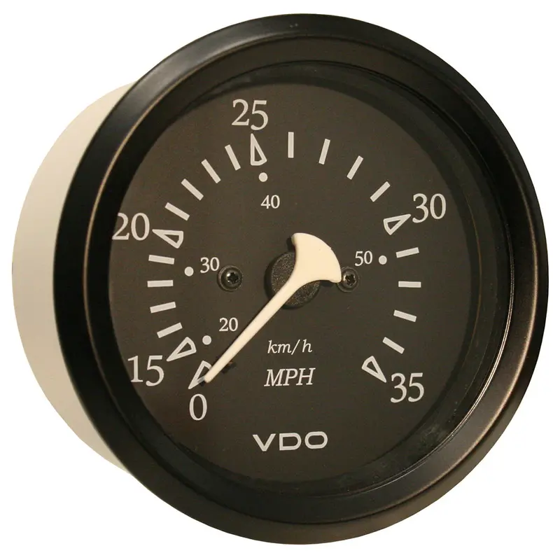 Vdo 85Mm Pitot Tube Speedometer – 35 Mph, Cockpit-Style, Black Dial & Bezel [260-11796] 1